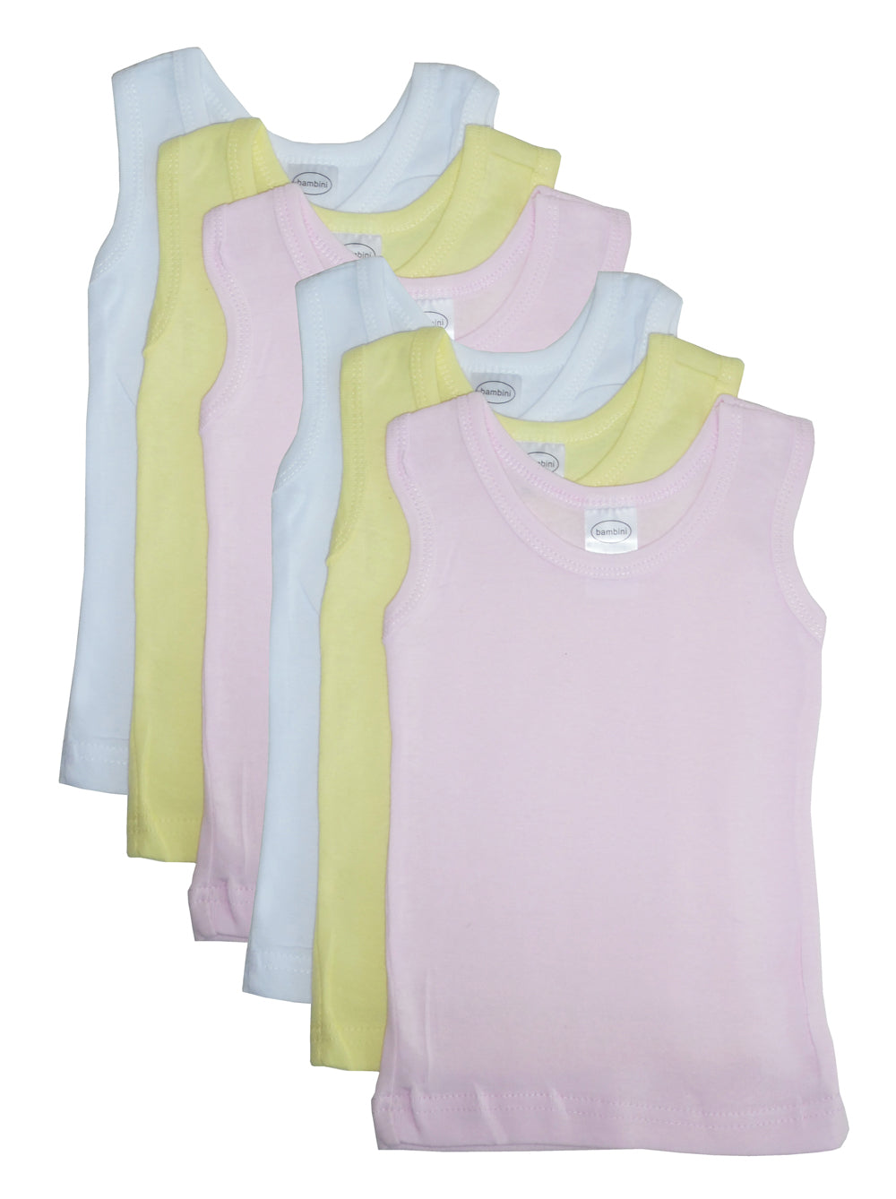 Bambini Girls's Six Pack Pastel Tank Top - Horizon Bliss