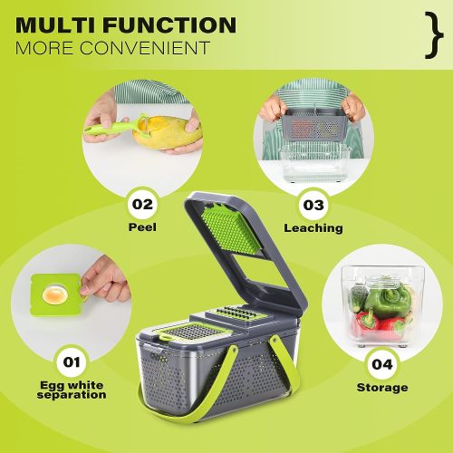 Miibox Vegetable Chopper with Container 22-in-1 Veggie Choppers