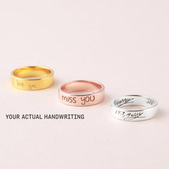 Custom Handwriting Ring, Handwriting Jewelry, Ring With Handwriting