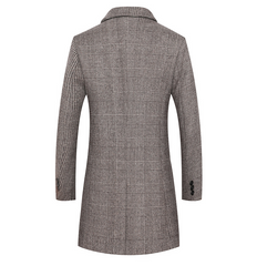 Fashion Plaid Single Breasted Jackets Men's Wool Coats - Horizon Bliss