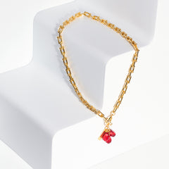 Pomegranate Seeds Necklace in Gold and Red - Horizon Bliss