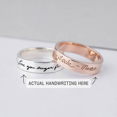 Custom Handwriting Ring, Handwriting Jewelry, Ring With Handwriting