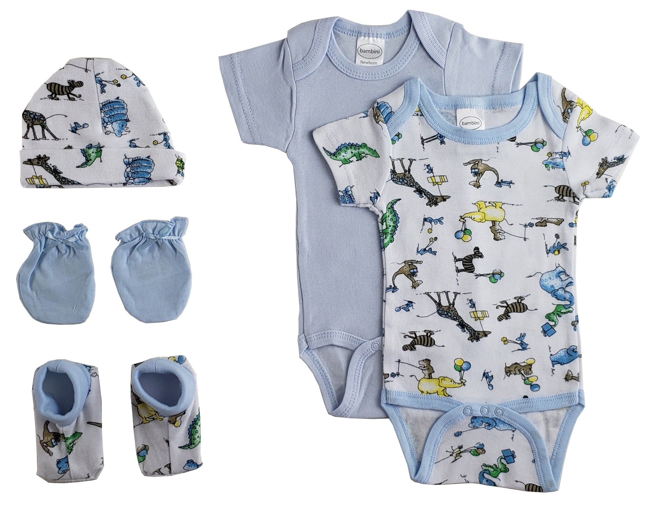 Newborn Baby Boys 5 Pc Layette Baby Shower Gift - Horizon Bliss