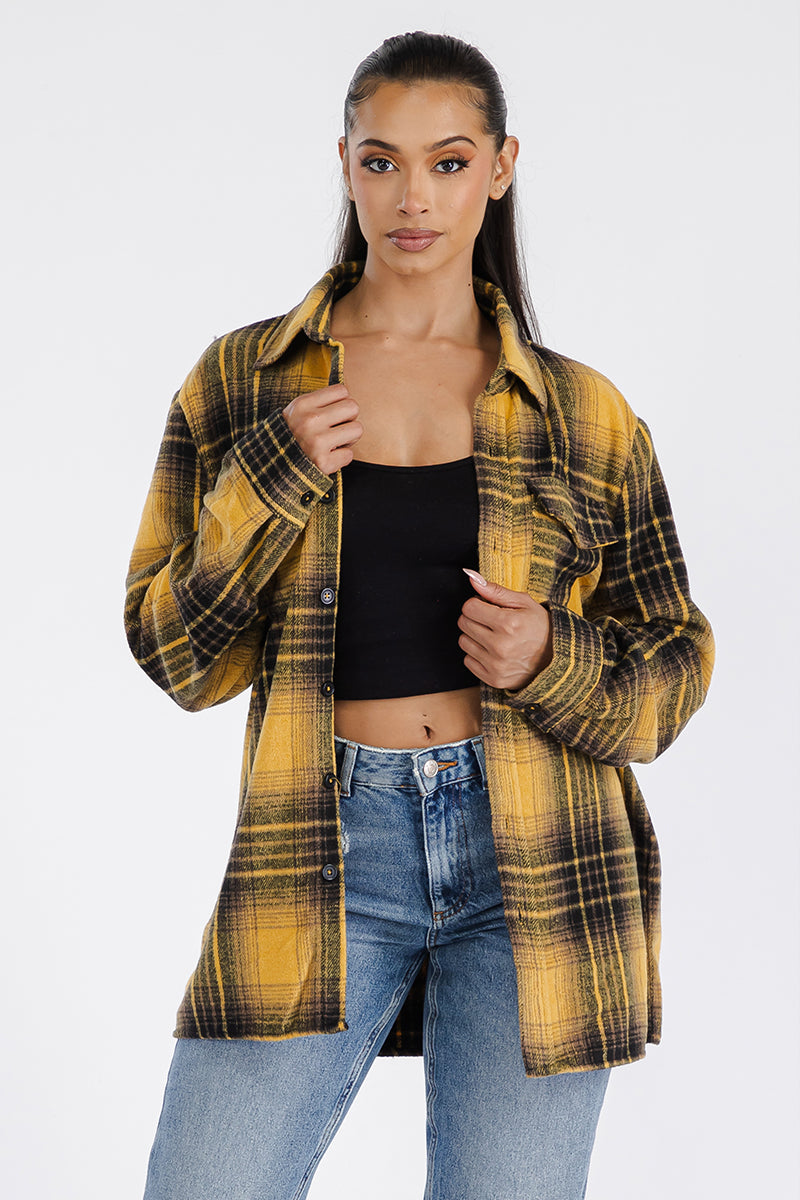 Boyfriend Oversized Soft Flannel Shacket - Horizon Bliss