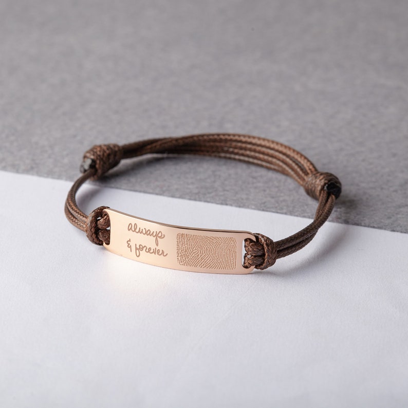 Fingerprint Handwriting Bracelet, Bracelet for Men