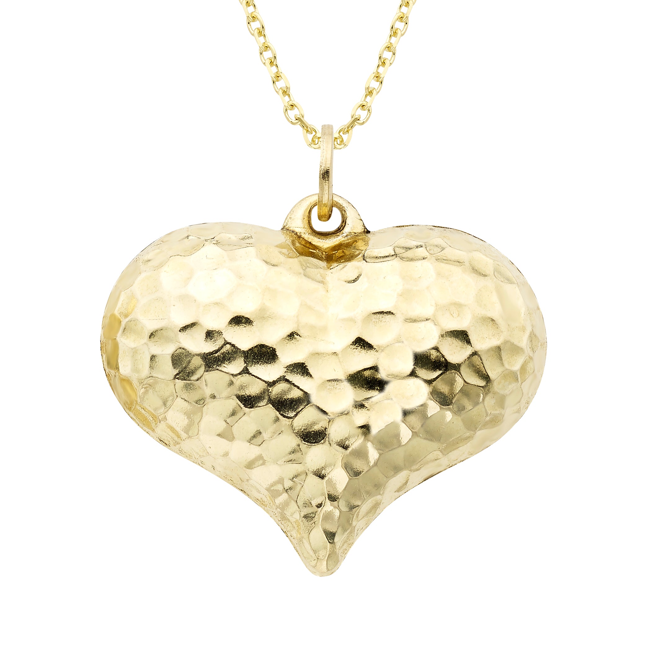 14k Gold Puff Heart Charm and Necklace 18" - Horizon Bliss