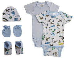 Newborn Baby Boys 5 Pc Layette Baby Shower Gift - Horizon Bliss