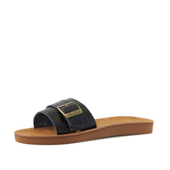 Women's Sandals Buckle Down Black - Horizon Bliss