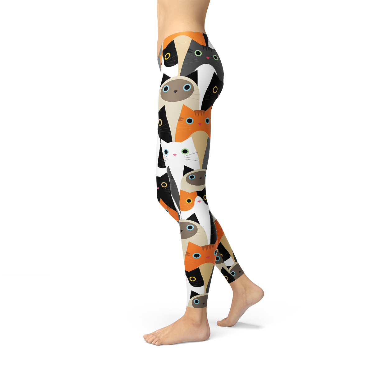 Womens All Over Print Cats Leggings - Horizon Bliss