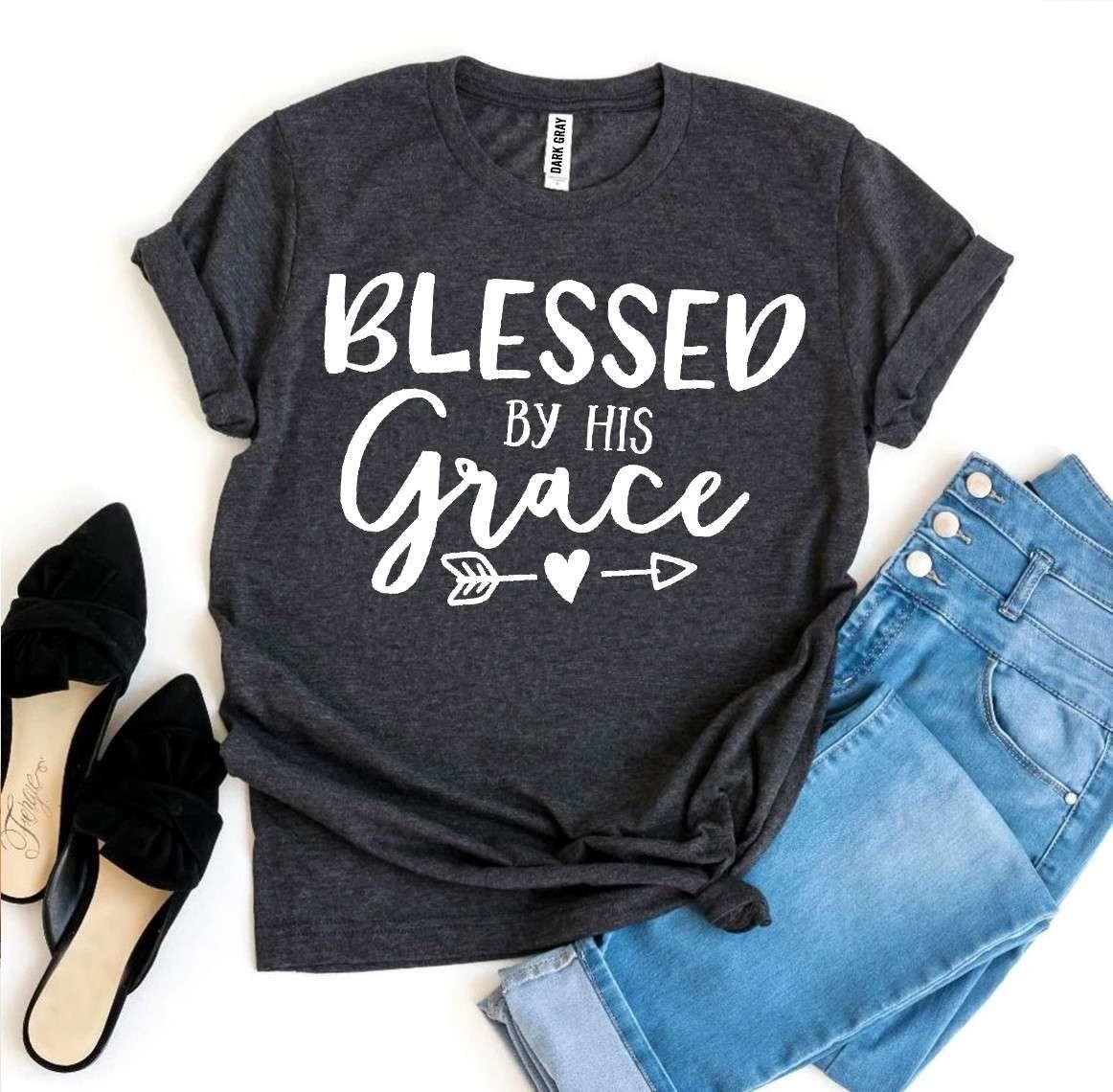 Blessed By His Grace T-shirt - Horizon Bliss