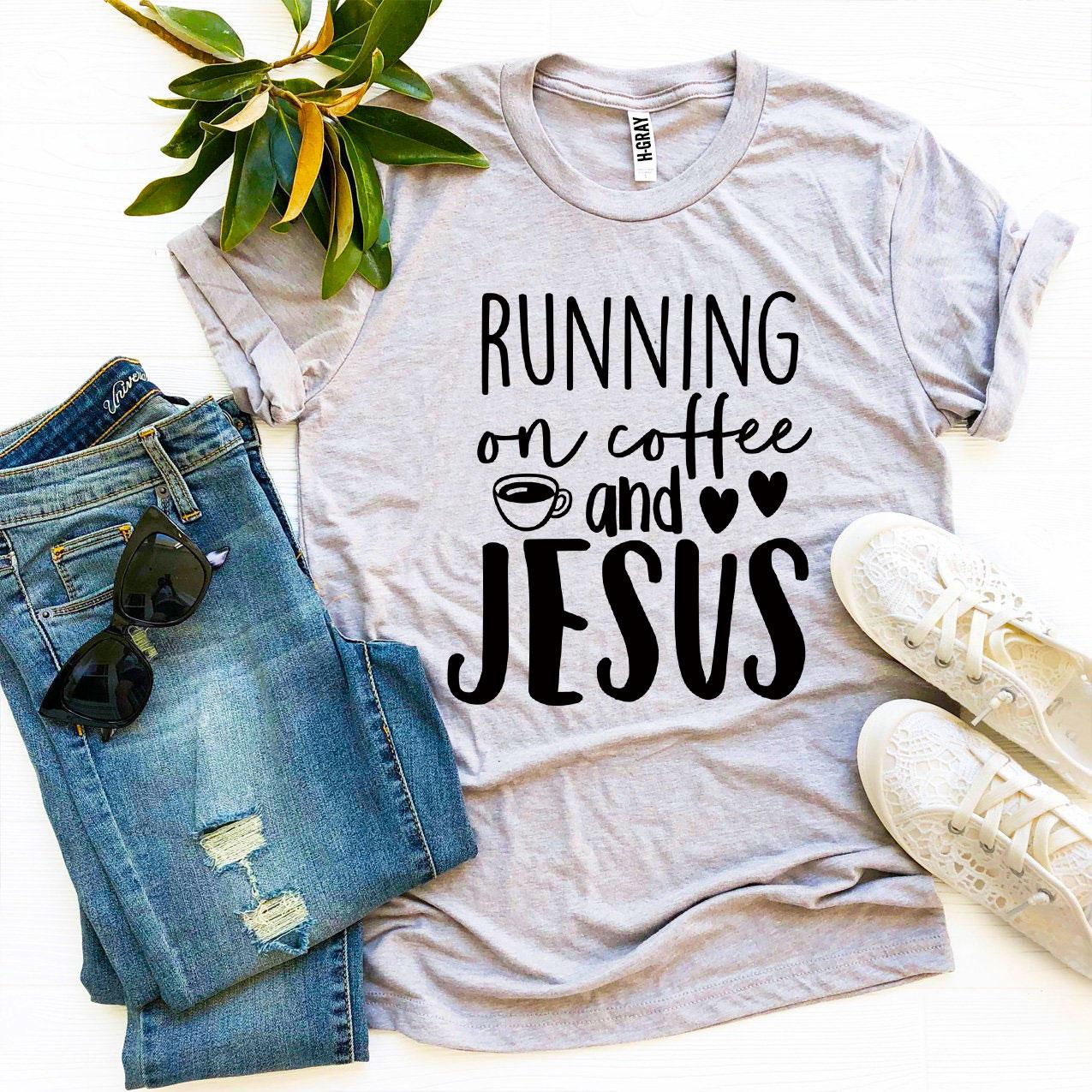 Running On Coffee And Jesus T-shirt - Horizon Bliss