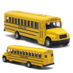 Alloy Inertial School Bus Model Car Model For Gifts Kids Boy Toys - Horizon Bliss