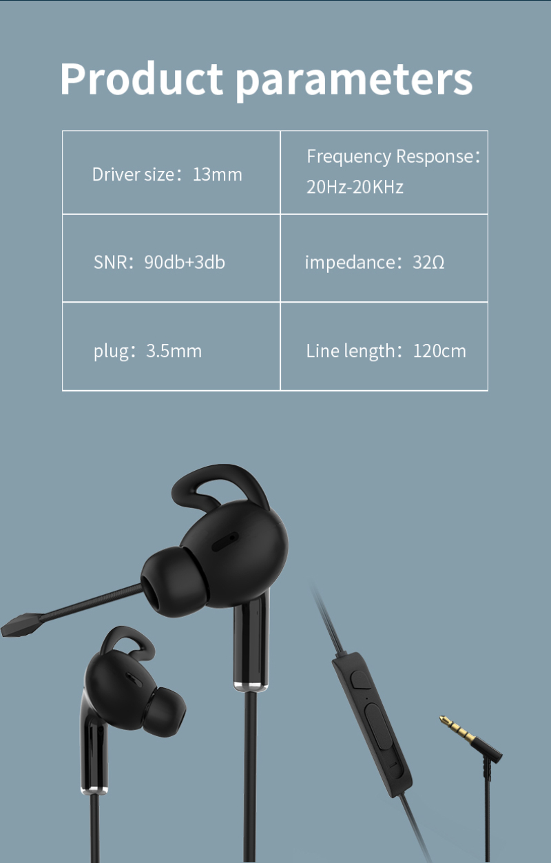 Wired Gaming Headset Earphone In-Ear Headphones with Mic - Horizon Bliss