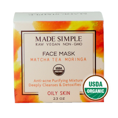 Certified Organic Vegan Match Tea Moringa Face Mask - Horizon Bliss