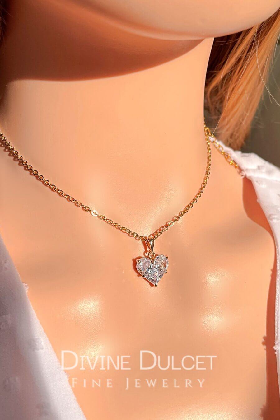 24 Karats CZ Heart Pendant Necklace - Horizon Bliss