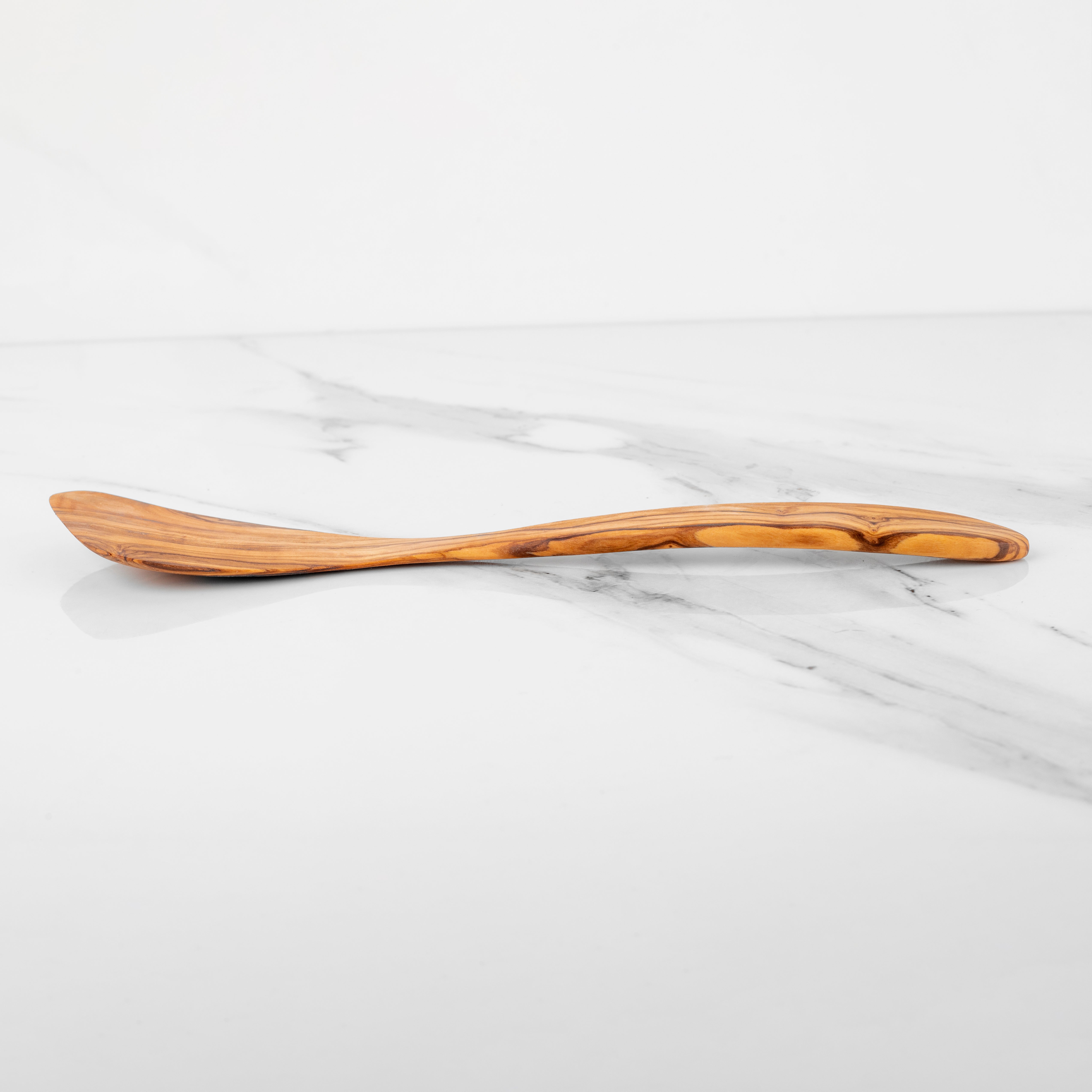 30cm (11.81") Handmade Olive Wood Corner Spatula