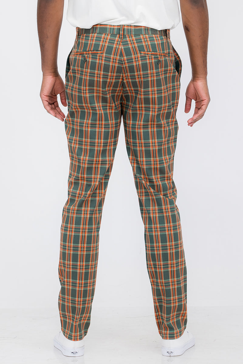 Plaid Slim Fit Trouser Pants - Horizon Bliss