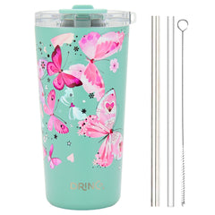 DRINCO® Seattle 20oz Insulated Tumbler Leakproof w/straw-Butterfly