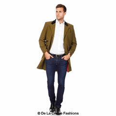 De La Creme MAN - Herringbone Design Retro Mod Coat - Horizon Bliss