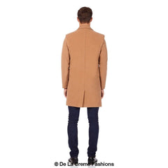 De La Creme MAN - Men's Single Breasted Wool Mix Overcoat - Horizon Bliss