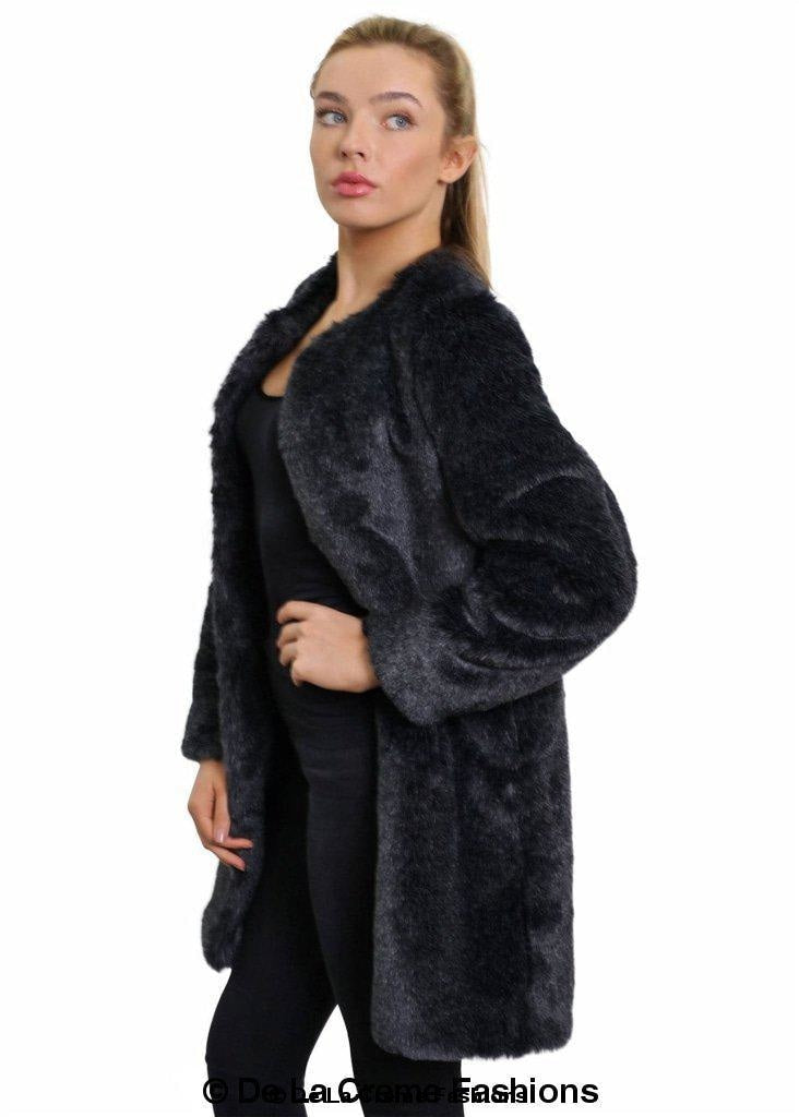 De La Creme Womens Faux Fur Classic Coat - Horizon Bliss