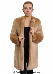 De La Creme Womens Faux Fur Classic Coat - Horizon Bliss