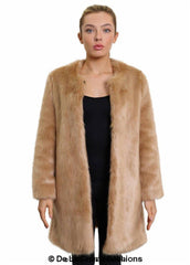 De La Creme Womens Faux Fur Classic Coat - Horizon Bliss