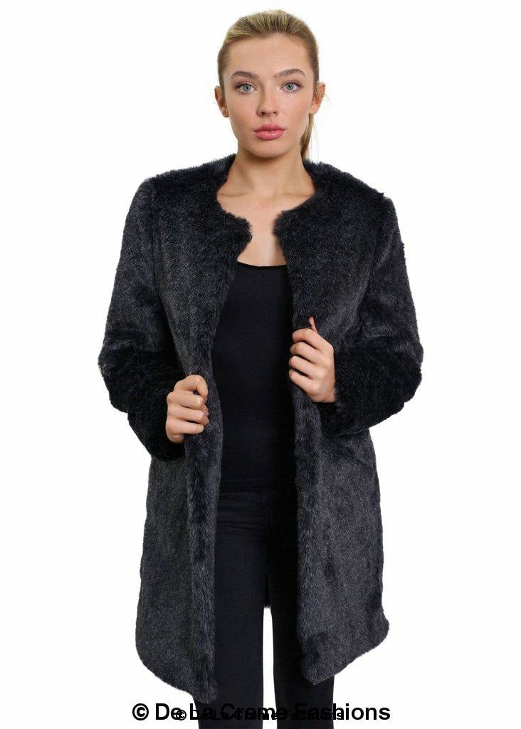 De La Creme Womens Faux Fur Classic Coat - Horizon Bliss