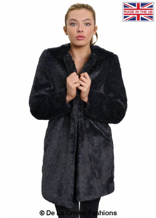 De La Creme Womens Faux Fur Classic Coat - Horizon Bliss