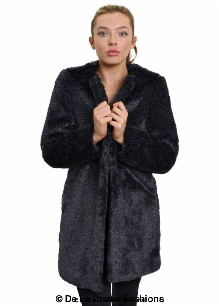 De La Creme Womens Faux Fur Classic Coat - Horizon Bliss