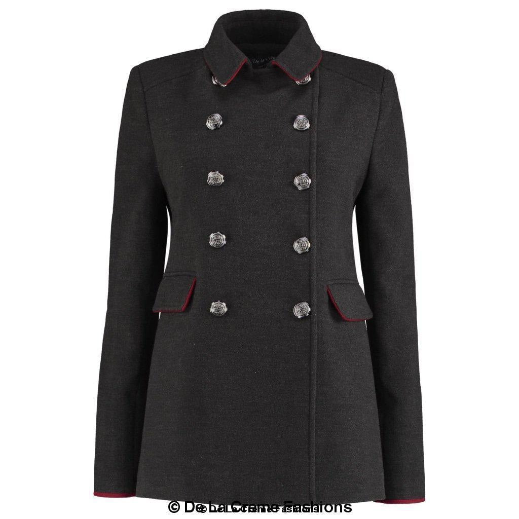 De La Creme Womens Military Style Pea Coat - Horizon Bliss