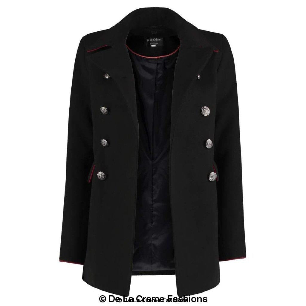 De La Creme Womens Military Style Pea Coat - Horizon Bliss