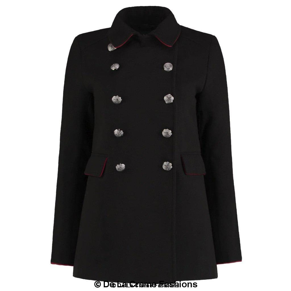 De La Creme Womens Military Style Pea Coat - Horizon Bliss