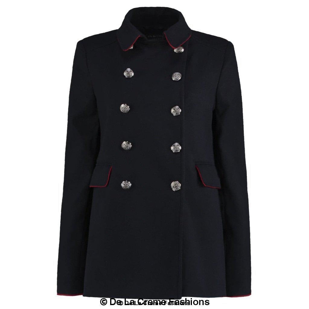 De La Creme Womens Military Style Pea Coat - Horizon Bliss