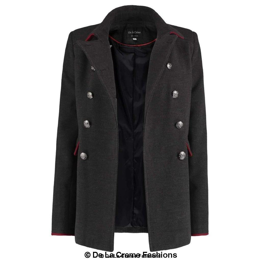 De La Creme Womens Military Style Pea Coat - Horizon Bliss