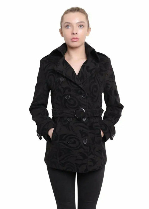 De La Creme - Womens Tribal Print Double Breasted Short Coat - Horizon Bliss