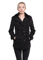 De La Creme - Womens Tribal Print Double Breasted Short Coat - Horizon Bliss