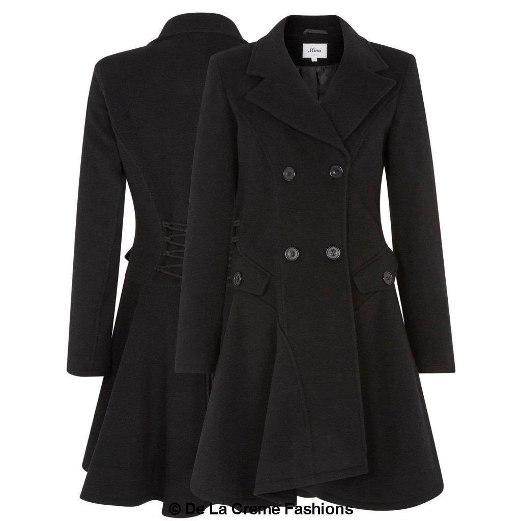 Wool Blend Double Breasted Skater Coat (1102) - Horizon Bliss