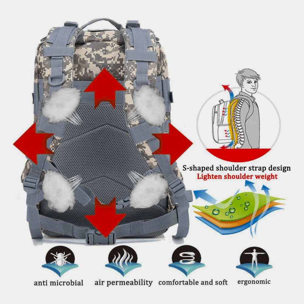 Tactical 45L Molle Rucksack Backpack - Horizon Bliss