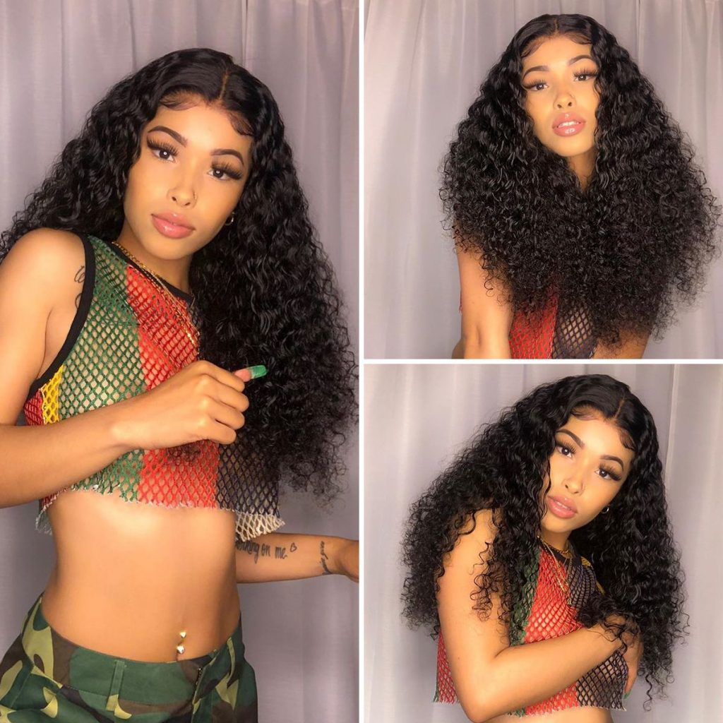 13x1x4 Jerry Curl 13x1x6 T part Lace Transparent Human Hair Wigs 180% - Horizon Bliss