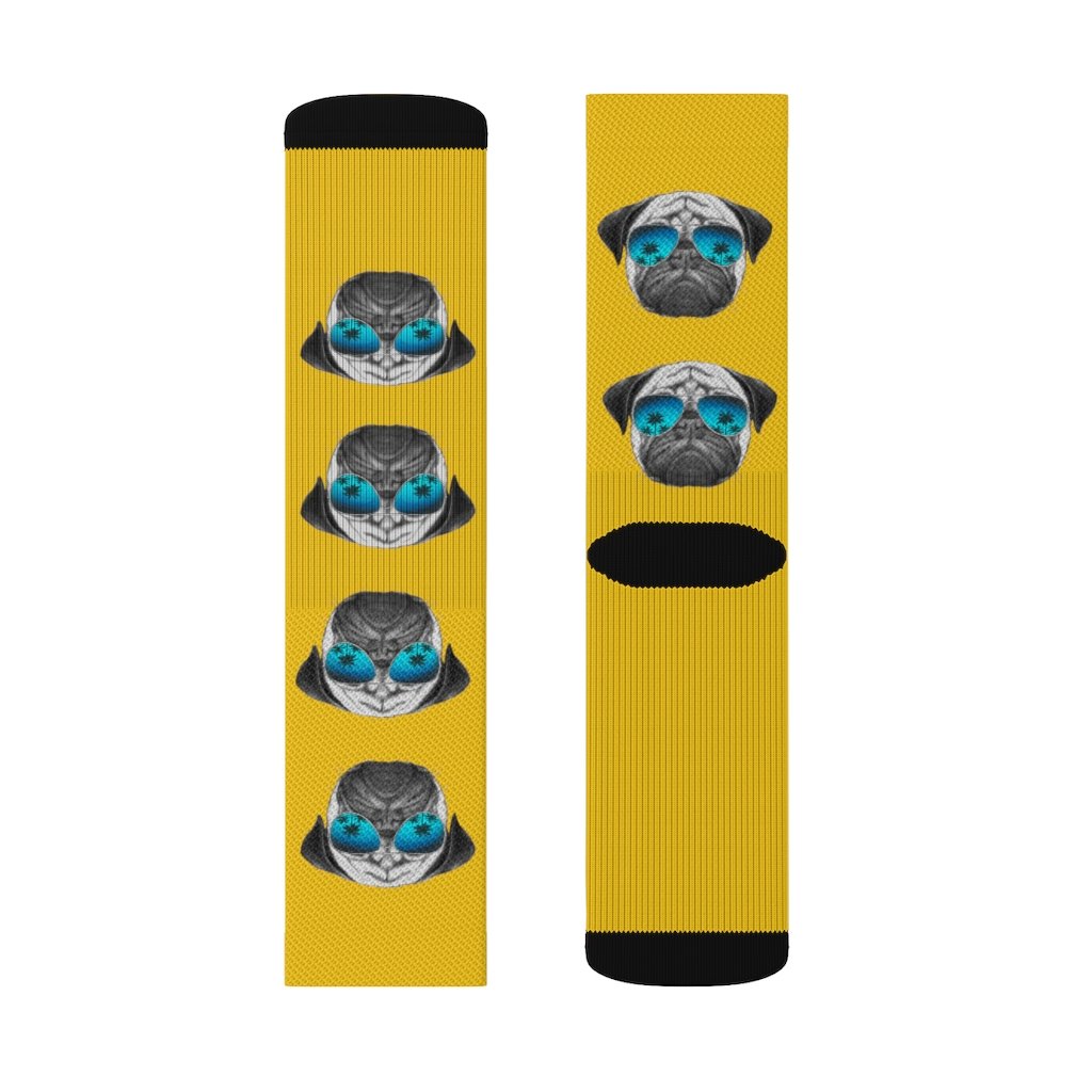 Pug in Sunglasses Fun Novelty Socks - Horizon Bliss