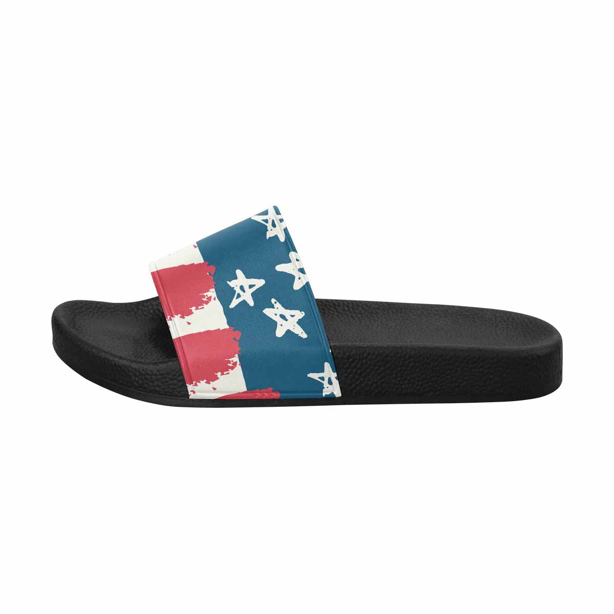 Mens Slide Sandals, Stars And Stripes Print - Horizon Bliss