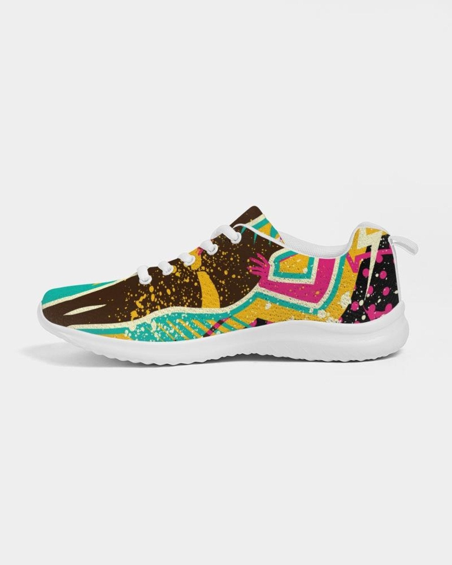 Womens Sneakers - Canvas Running Shoes, Multicolor Pop Print - Horizon Bliss