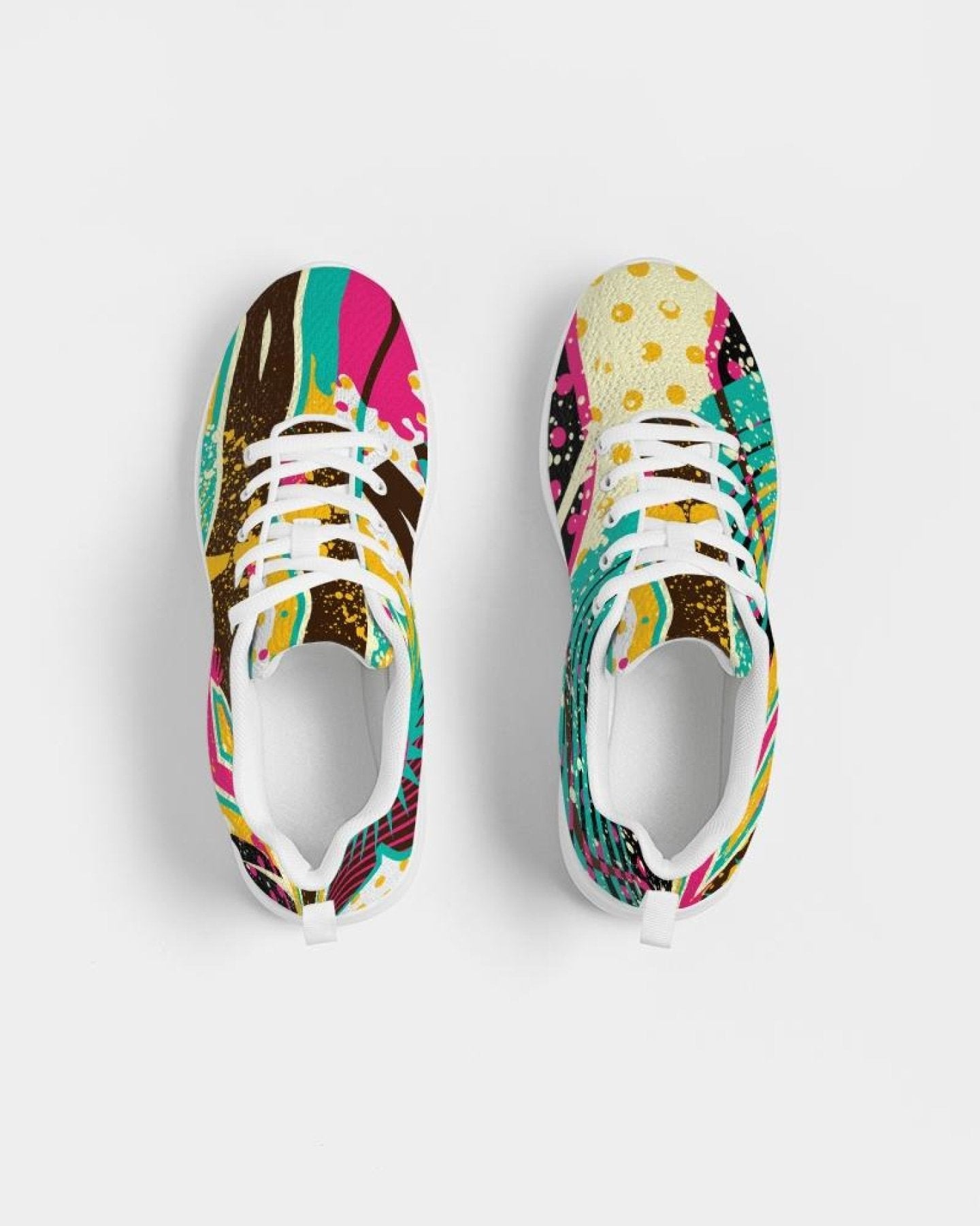 Womens Sneakers - Canvas Running Shoes, Multicolor Pop Print - Horizon Bliss