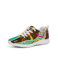 Womens Sneakers - Canvas Running Shoes, Multicolor Pop Print - Horizon Bliss