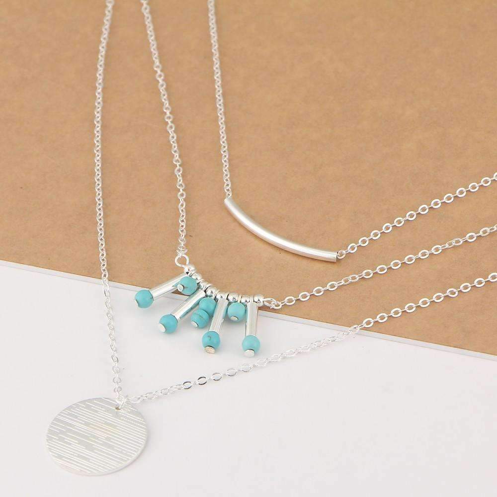 Turquoise Multilayer Necklace - Horizon Bliss