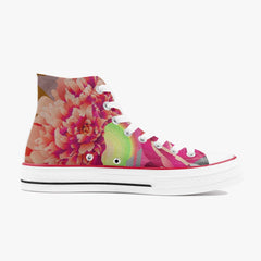 Jacki Easlick Couture Floral Neon High-Top Canvas Sneakers