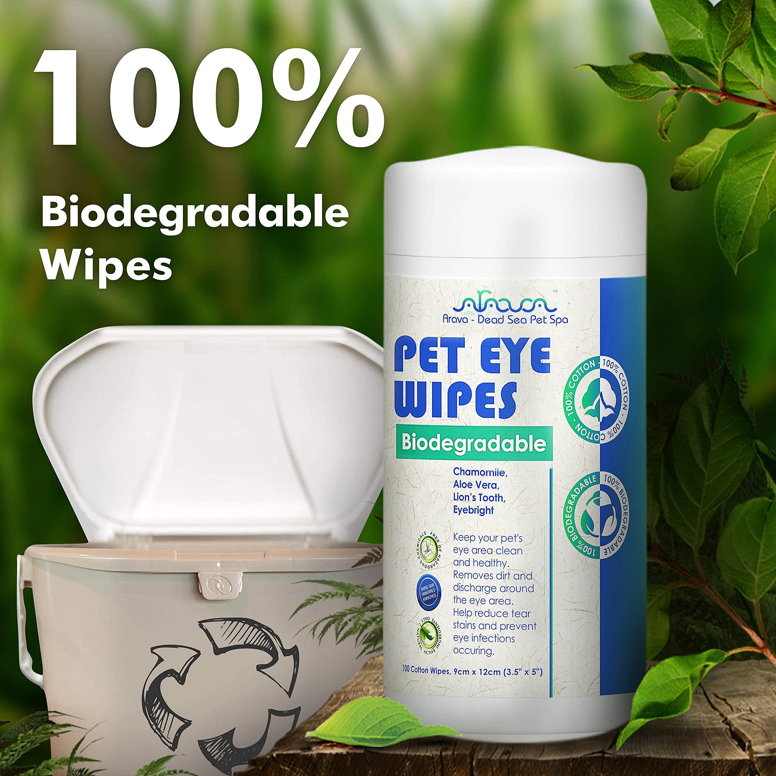 Arava Pet Eye Wipes   for Dogs Cats Puppies & Kittens   100 Count