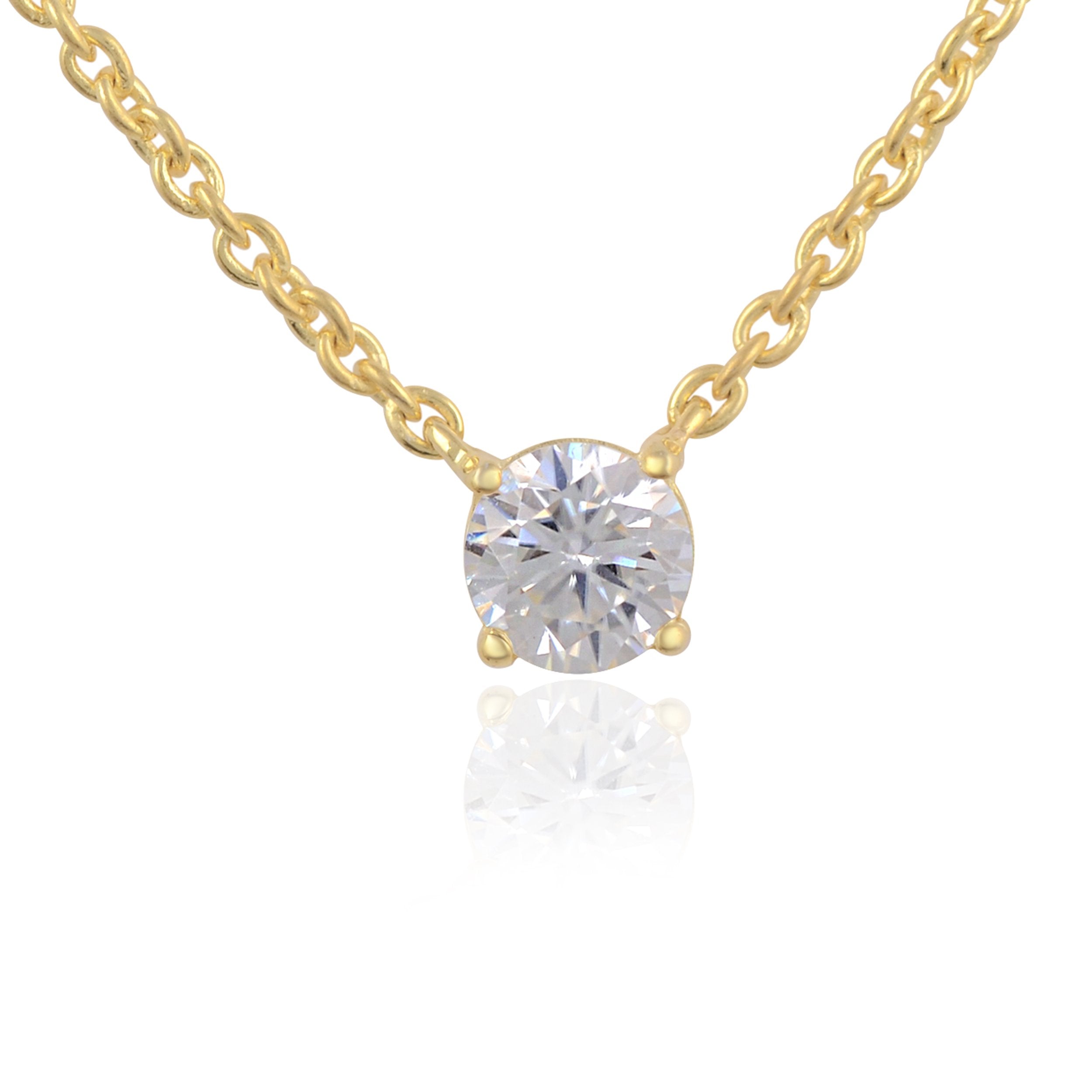 White Moissanite Chain Pendant Sterling Silver