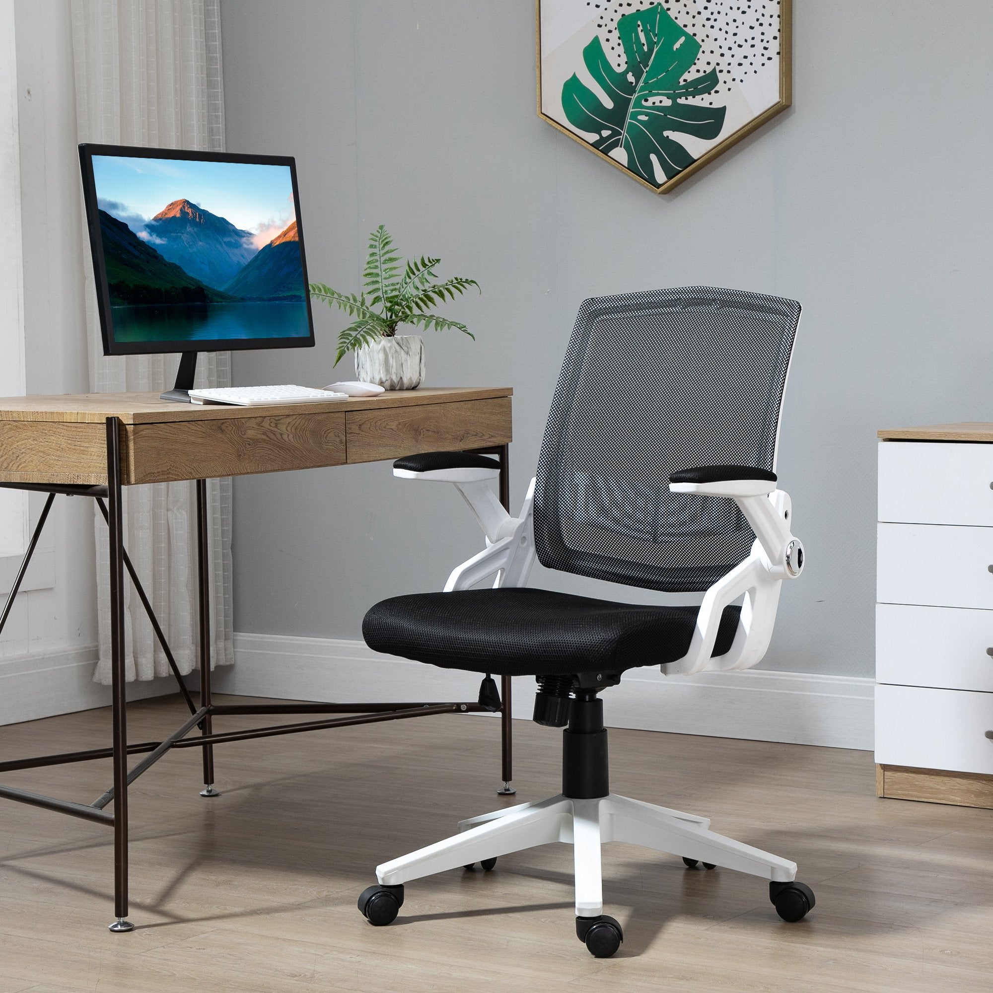 Vinsetto Mesh Office Chair Swivel Task Desk Office Chair with Lumbar - Horizon Bliss